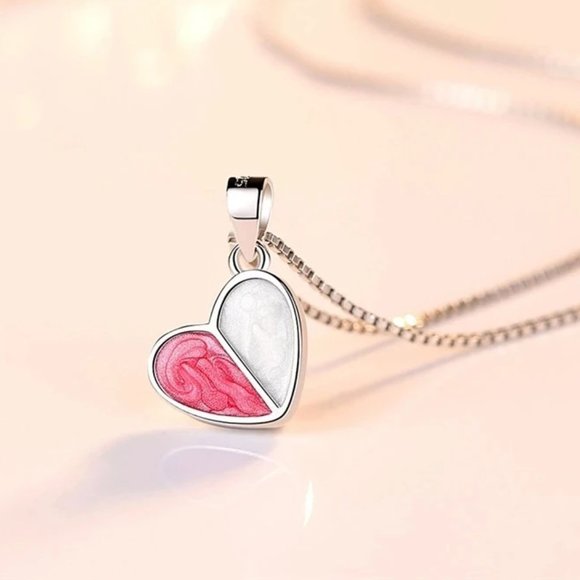 Cutest 4pc Pink & White Earrings and Pendant Set w/ 18" Chain Sterling Silver - Picture 6 of 8